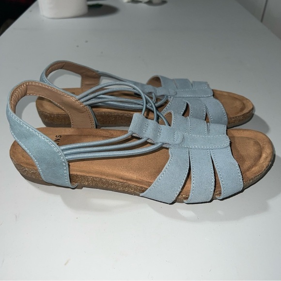 Earth Origins Leather Sling-Back Sandals Laney Moroccan Blue size 8.5M - Picture 6 of 11